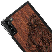 Lion Real Wood Case Samsung S23 Plus