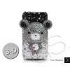 Gradation Bear 3D Swarovski Crystal Bling iPhone Cases - Black