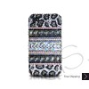 Stripe Print Black Swarovski Crystal Bling iPhone Cases 