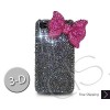 Ribbon 3D Swarovski Crystal Bling iPhone Cases - Magenta