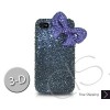 Ribbon 3D Swarovski Crystal Bling iPhone Cases - Purple