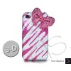 Elegant Ribbon 3D Swarovski Crystal Bling iPhone Cases - Pink