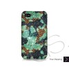 Camouflage Swarovski Crystal Bling iPhone Cases - Green 