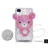 Bear 3D Swarovski Crystal Bling iPhone Cases - Pink