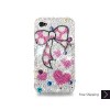 Ribbon Swarovski Crystal Bling iPhone Cases - Red