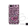 Love Leopard Personalized Swarovski Crystal Bling iPhone Cases 