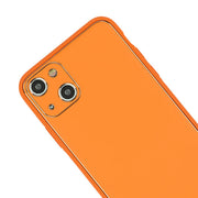 Leather Style Orange Gold Case Iphone 15