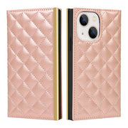 Quilted Crossbody Wallet Purse Rose Gold for Iphone 14