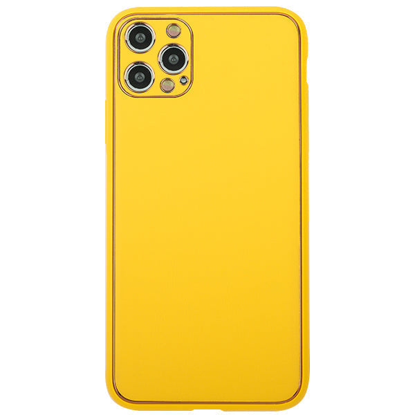Leather Style Yellow Gold Case IPhone 15 Pro Max