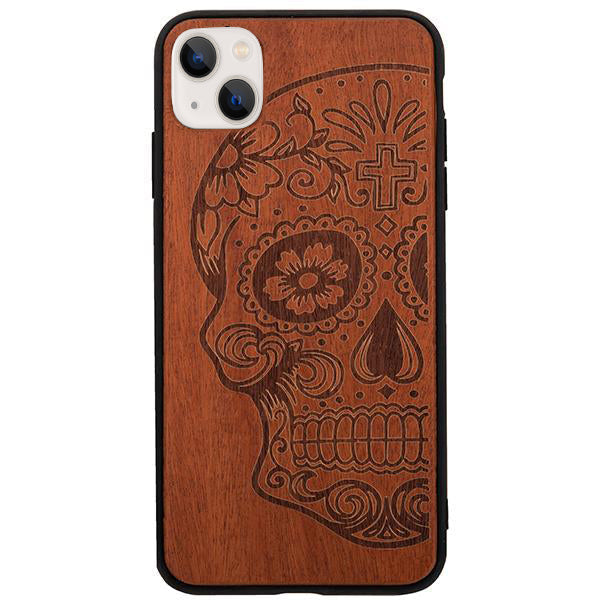 Skull Real Wood Iphone 15