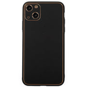 Leather Style Black Gold Case IPhone 15