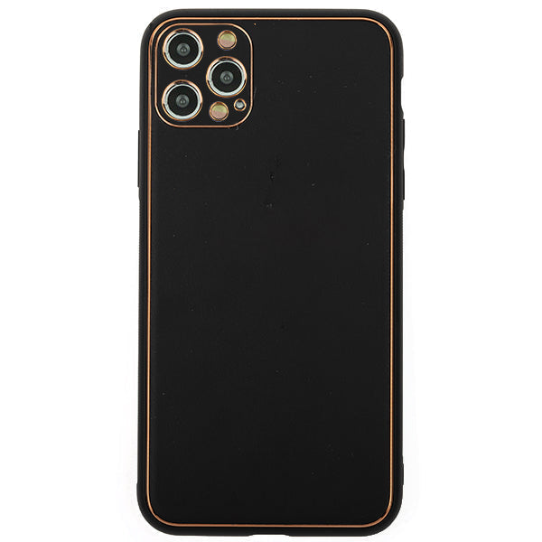 Leather Style Black Gold Case IPhone 15 Pro Max