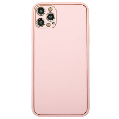 Leather Style Light Pink Gold Case IPhone 15 Pro Max