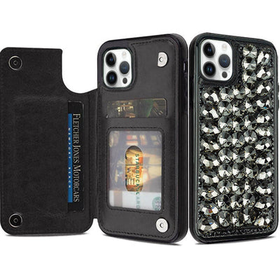 Bling Card Case Black Iphone 15 Pro