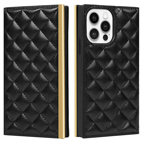 Quilted Crossbody Wallet Purse Black for Iphone 14 Pro Max