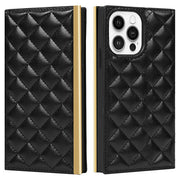 Quilted Crossbody Wallet Purse Black for Iphone 12 Pro Max