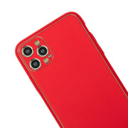 Leather Style Red Gold Case IPhone 15 Pro Max