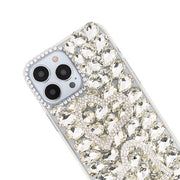 Silver Bling Hearts Rhinestone Case Iphone 15 Pro