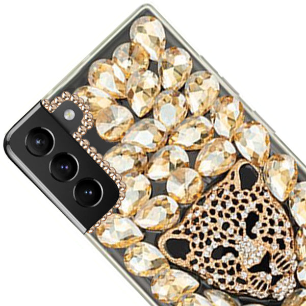 Handmade Cheetah Gold Bling Case Samsung S23 Plus