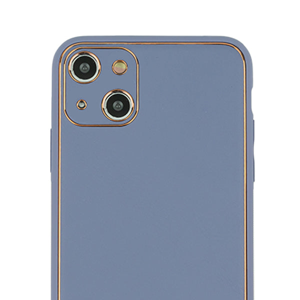 Leather Style Purple Gold Case Iphone 15