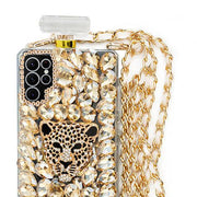 Handmade Gold Cheetah Bling Bottle Samsung S23 Ultra