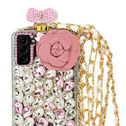 Handmade Bling Pink Flower  Bottle Case Samsung S23