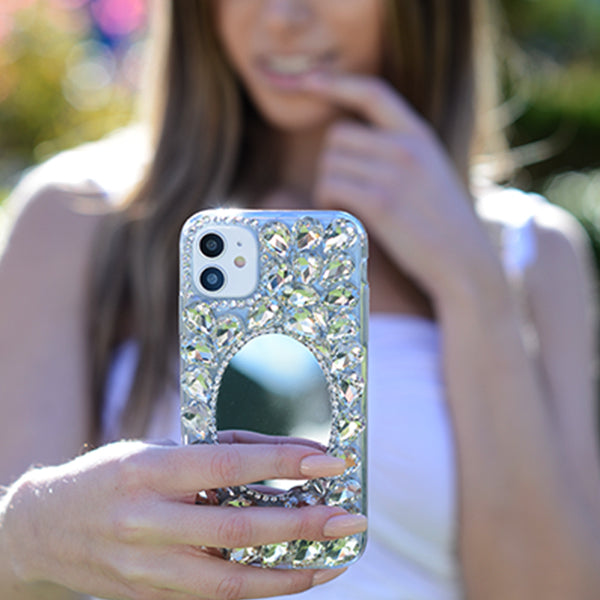Handmade Bling Mirror Silver Case IPhone 15
