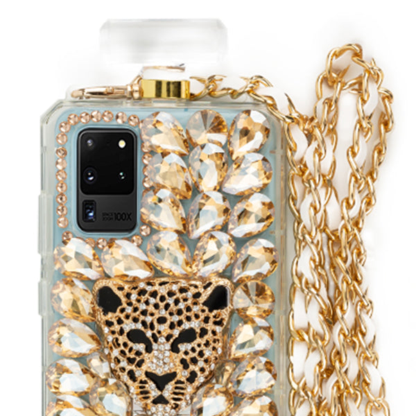 Handmade Gold Cheetah Bling Bottle Samsung S20 Ultra