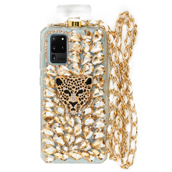 Handmade Gold Cheetah Bling Bottle Samsung S20 Ultra