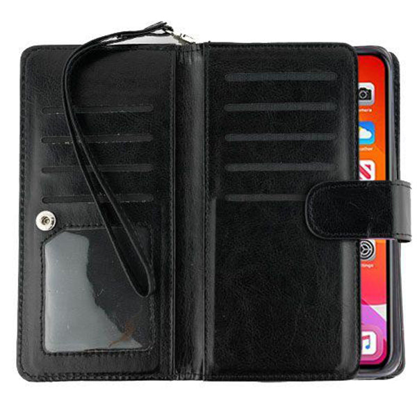 Handmade Detachable Bling Black Wallet  IPhone 12/12 Pro