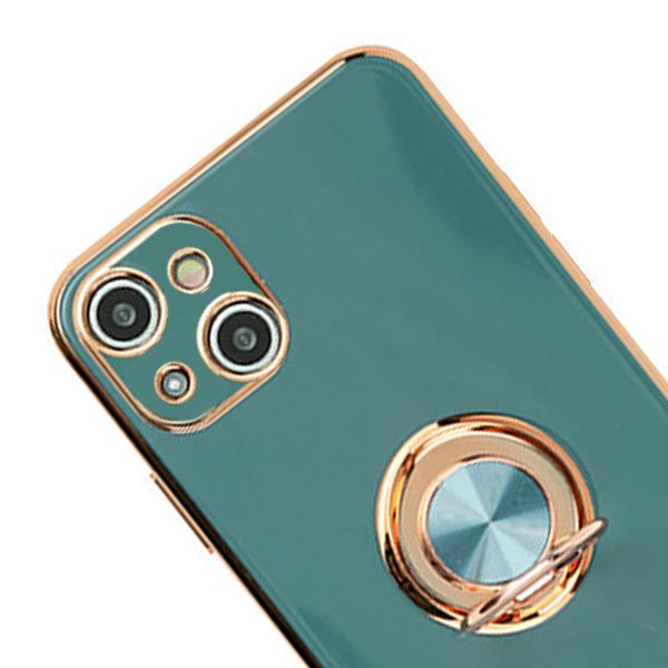 Free Air Ring Dark Green Chrome Case Iphone 14 Plus