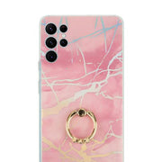 Marble Pink Ring Case Samsung S22 Ultra