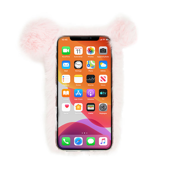 Pink Pig Fur Case Iphone 11
