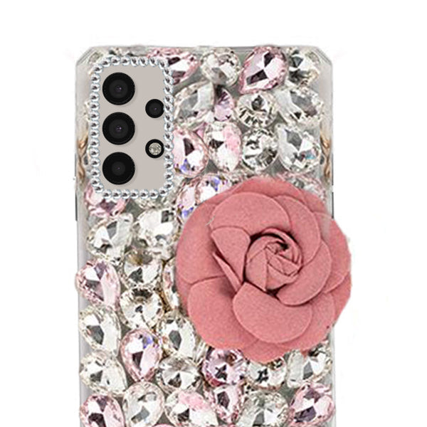 Handmade Bling Pink Flower Case Samsung A13