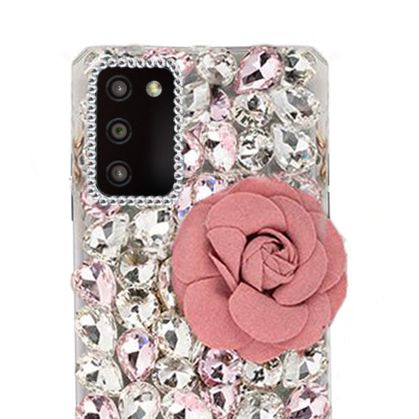 Handmade Bling Pink Flower Case Samsung A0S3