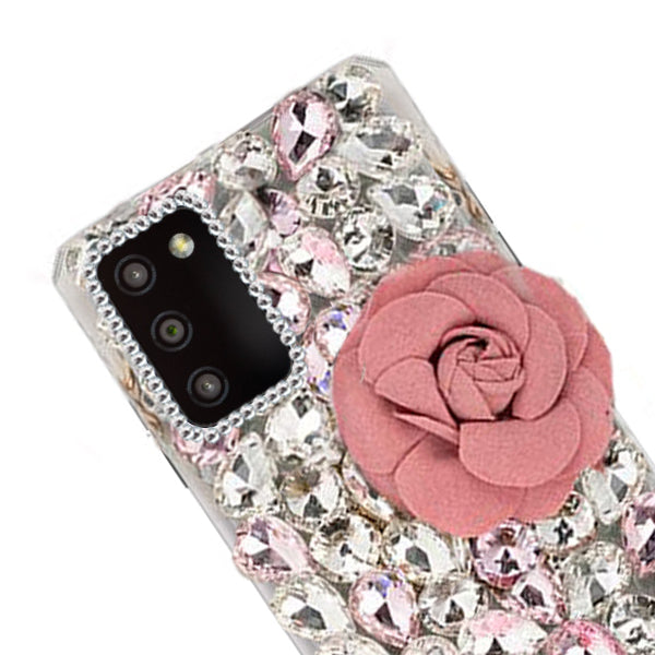 Handmade Bling Pink Flower Case Samsung A0S3