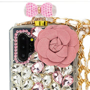 Handmade Pink Flower Bling Bottle Case Samsung Note 10 Plus