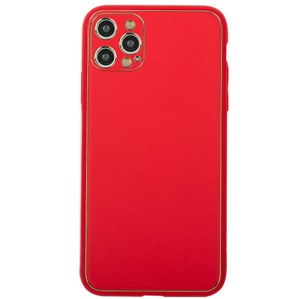 Leather Style Red Gold Case IPhone 14 Pro