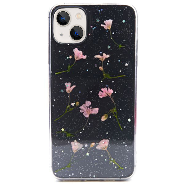 Real Flowers Pink Leaves Case IPhone 14 Plus