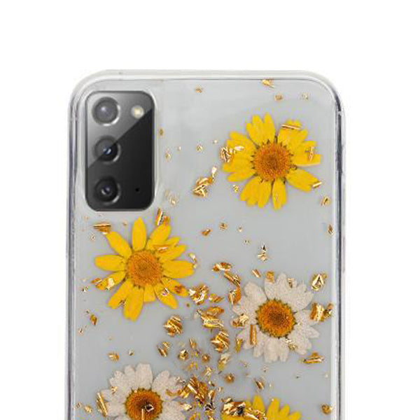 Real Flowers Yellow Daises Flake Case Note S20