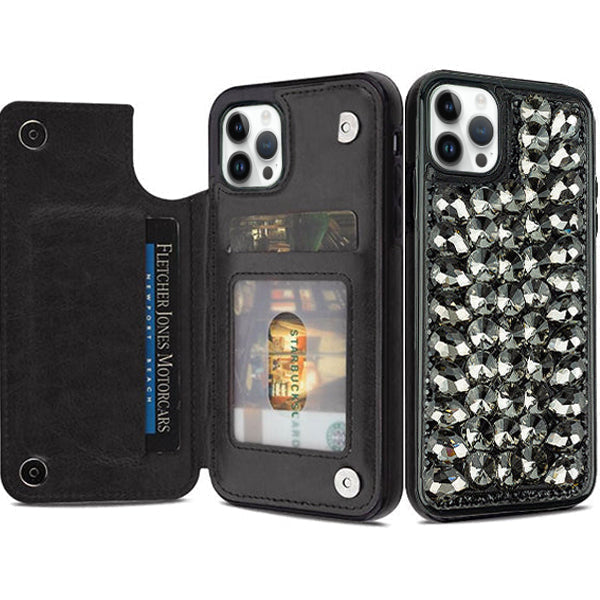 Bling Card Case Black Iphone 14 Pro Max