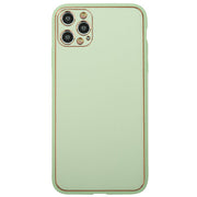 Leather Style Mint Green Gold Case IPhone 14 Pro