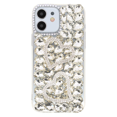 Silver Bling Hearts Rhinestone Case Iphone 11