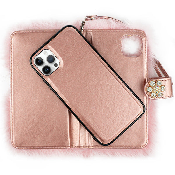 Fur Wallet Detachable Light Pink IPhone 14 Pro Max