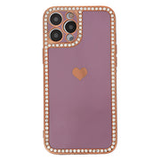 Bling Border Heart Tpu Skin Purple Case Iphone 13 Pro