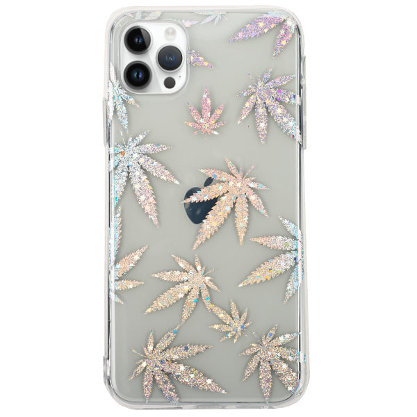 Weed Leaf Silver Case IPhone 14 Pro
