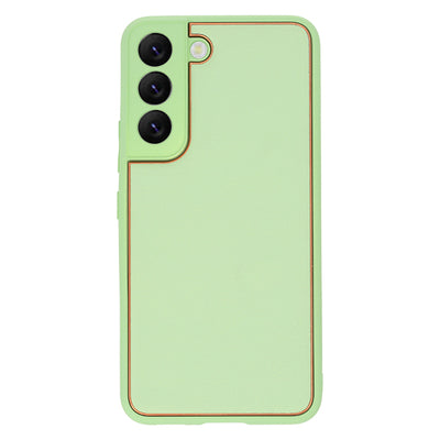 Leather Style Mint Green Gold Case Samsung S22