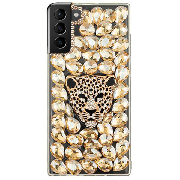 Handmade Cheetah Gold Bling Case Samsung S21