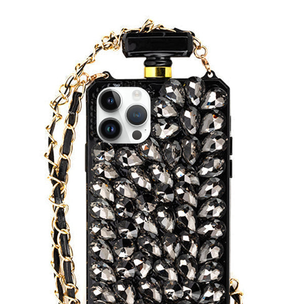Handmade Bling Black Bottle Case IPhone 14 Pro Max