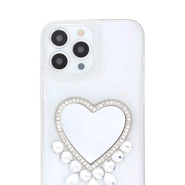 Bling Heart Mirror Clear Case Iphone 13 Pro